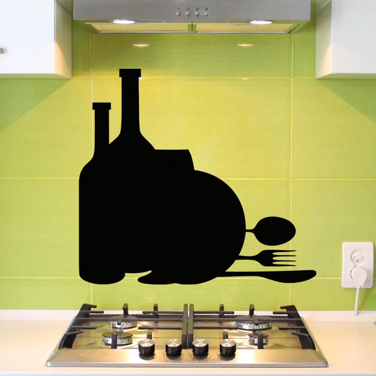 Ambiance Sticker Schoolbordsticker - uitwisbare zelfklevende muurstickers - MEAL DESIGN - 65x70cm Multi color