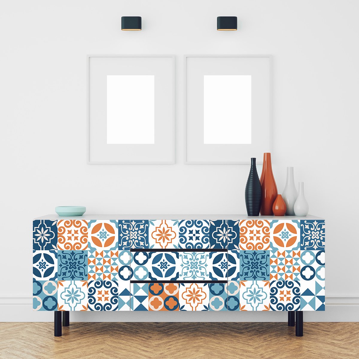 Ambiance Sticker Meubeldecoratiestickers - Zelfklevende stickers voor keuken en woonkamer - 30 Francina meubeltegelstickers - 30 stickers 20x20cm Multi color