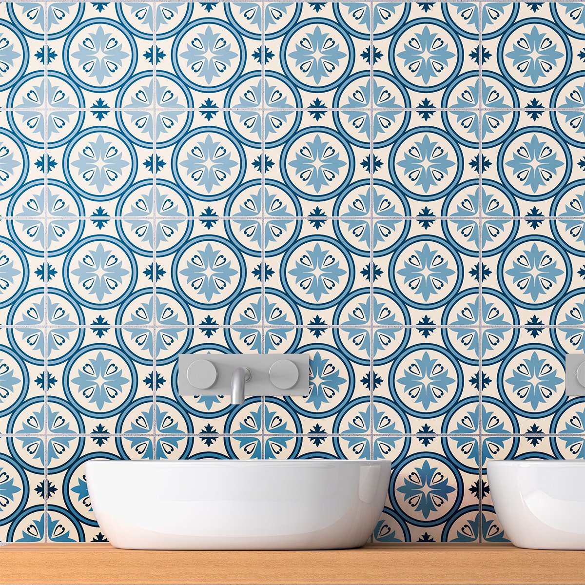 Ambiance Sticker Zelfklevende tegelmuurstickers voor keuken en badkamer - 30 tegelstickers, Cruz-stijl - 30 stickers, 10x10 cm Multi color