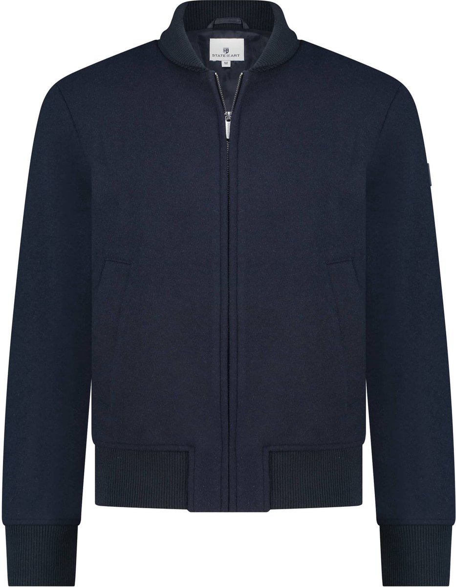 State Of Art Jas Bomber Wol Navy - Maat 3XL - Heren - Bomberjassen
