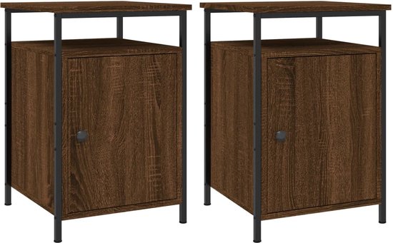 vidaXL Nachtkastje 40x42x60 cm bewerkt hout gerookt eikenkleurig, kast, bijzettafeltje, slaapkamertafel, slaapkamermeubel, bijzetkastje