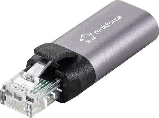 Adaptateur Réseau Renkforce RJ45 / USB-C [1x prise RJ45 - 1x prise USB-C] Gris anthracite