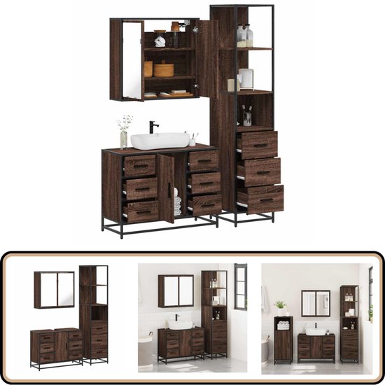 VidaXL Badkamerkast Met Rolhouder 20,5x22x72 Cm Zwart - Praktische Opbergkast
