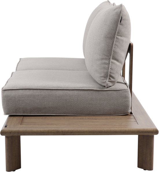 AXI Avery Salon de Jardin, angle, table basse, aspect bois, beige – Salon de jardin avec table - Structure en aluminium thermolaqué - 5 personnes