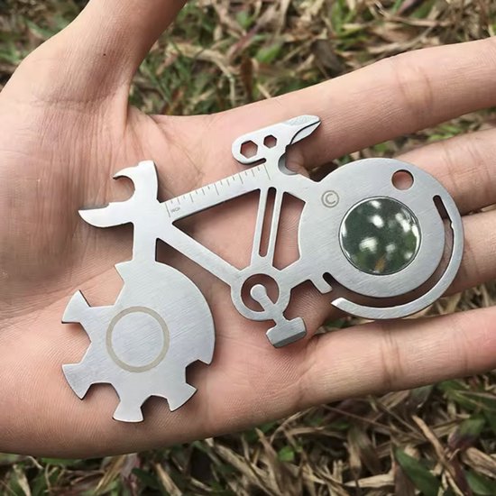 CHPN - Fiets Multitool - Multitool - Gereedschap gadget - RVS - Survival tool - Fietsgereedschap - Fietsrepareren - Cadeau - Wielrenner - Fietsen