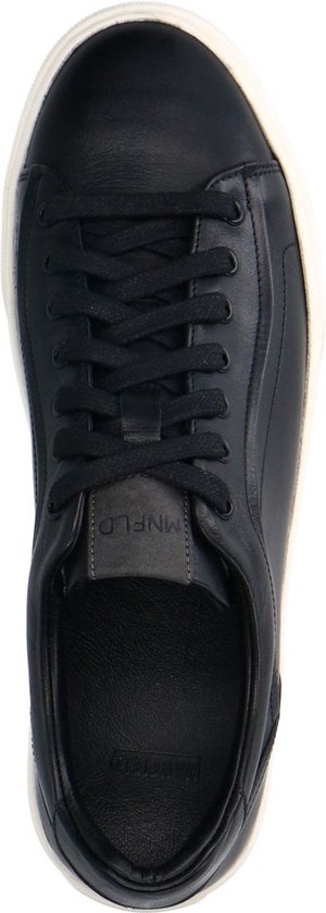 Manfield - Homme - Baskets en cuir noir - Taille 40