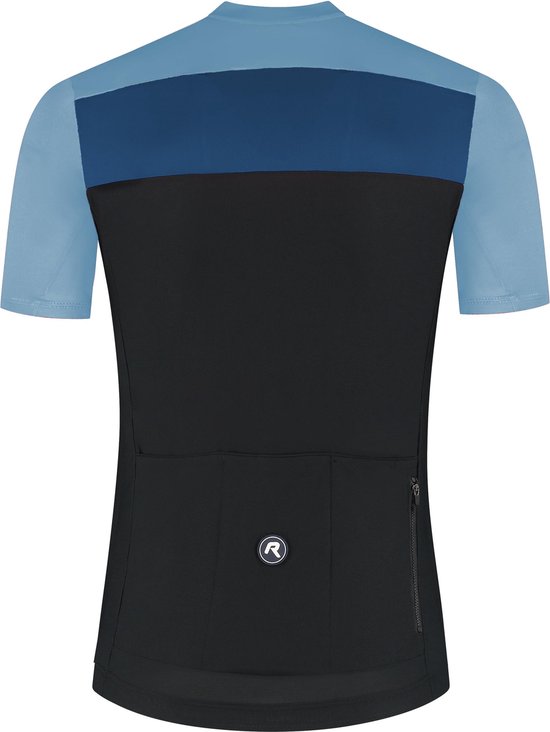 Maillot de cyclisme Rogelli Core Block Homme - Manches courtes - Zwart/ Blauw - Taille S