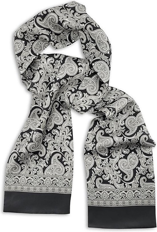 We Love Ties - Foulards - Echarpe homme Piron Paisley - noir / gris / blanc