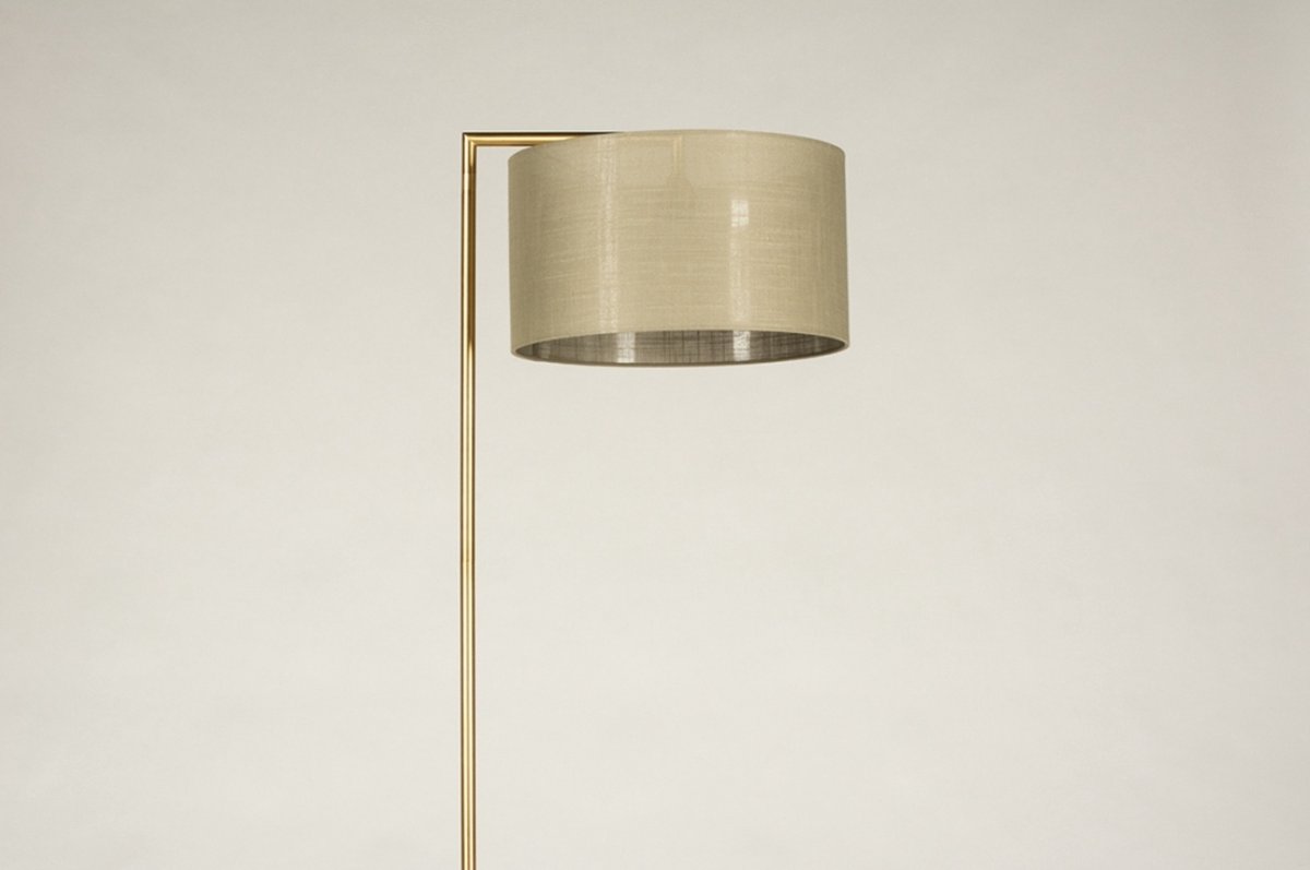 Lumidora Vloerlamp 31208 - BRED - E27 - Goud - Messing (kleur) - Taupe - Metaal