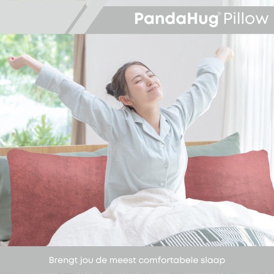 PandaHug Body Pillow - Zwangerschapskussen - Zijslaperkussen & Voedingskussen - Velvet Oud-Roze van PandaHug — afbeelding 4