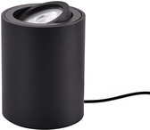 Tafellamp Fury rond Ø 8 cm – Kleine richtbare tafellamp – Zwarte tafellamp - Excl. GU10 lamp – Lamp voor achter de plant – Lamp voor op de grond – Lamp voor op de kast – Lamp voor op de tafel – Richtbare tafellamp - zwart