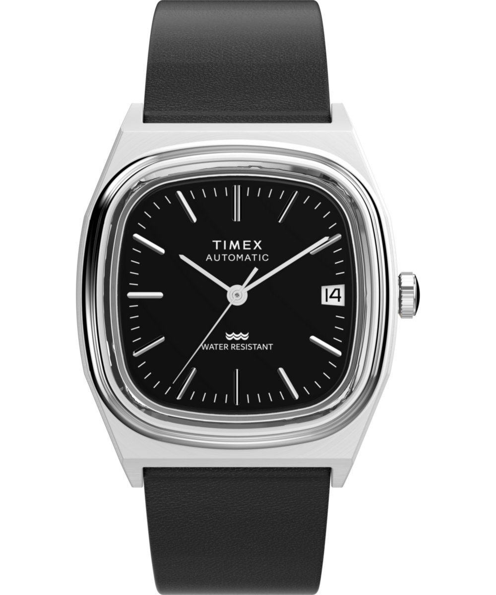 Timex E Line TW2Y07500 Horloge - Leer - Zwart - Ø 34 mm