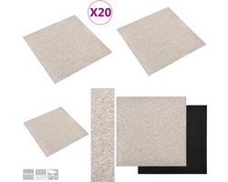 vidaXL Tapijttegels 20 st 5 m² 50x50 cm lichtbeige - Tapijttegel - Tapijttegels - Tapijt Tegel - Tapijt Tegels