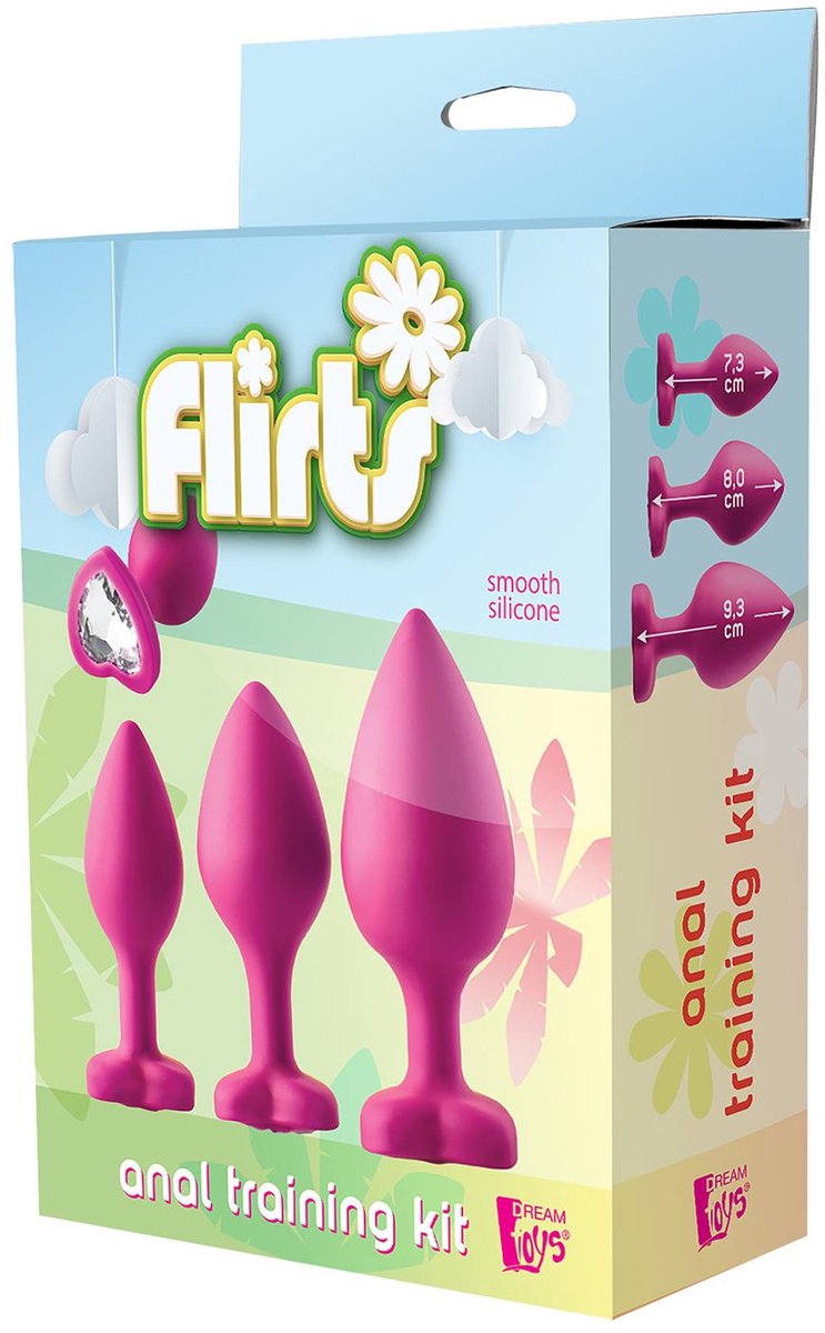 Goedkoopste Dream Toys Buttplug FLIRTS ANAL TRAINING KIT GEM STONE Roze