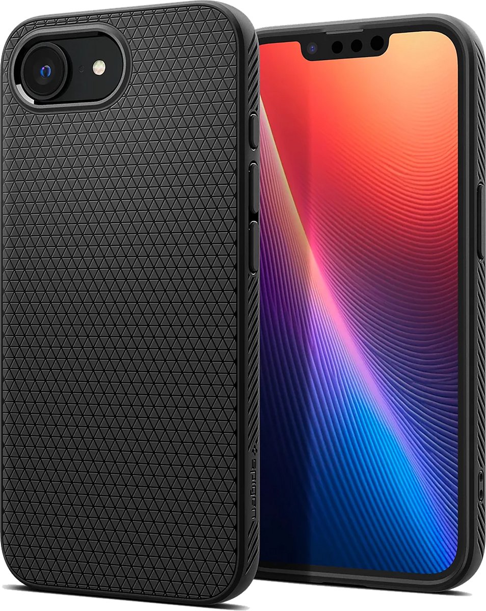 Spigen Hoesje geschikt voor iPhone 16e - Liquid Air MagFit - Zwart