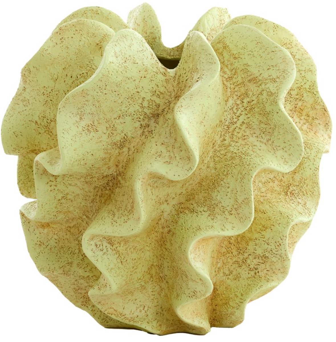 Vaas Sharuna - Crème groen - 26.5x26.5x25cm - Kunststof - - Bloemenvaas - Woondecoratie - Decoratieve vaas voor woonkamer of slaapkamer - Pasen - Paasdecoratie - Vaas voor Paastakken