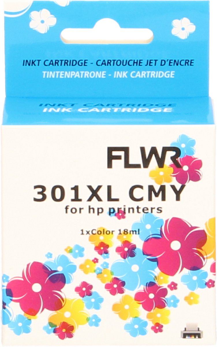FLWR inktcartridge voor HP 301XL Kleur - Premium Huismerk HP 301XL inkt (Kleur - hoge capaciteit) o.a. geschikt voor HP DeskJet 2540, HP ENVY 4500, HP OfficeJet 4630, HP ENVY Inspire 7921e, HP DeskJet 2823e