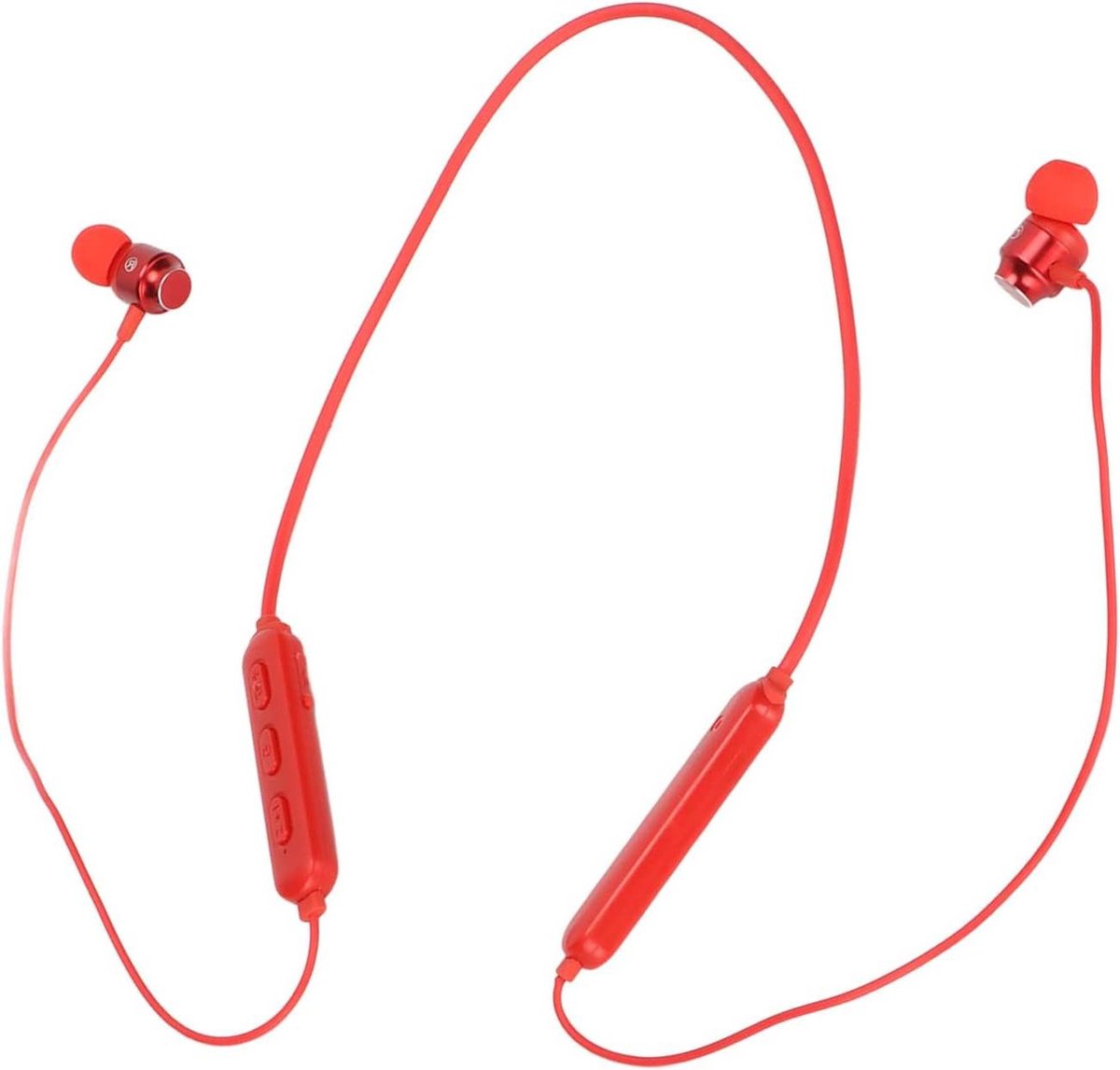 Koptelefoon - Draadloze Headset met Nekband - Ruisonderdrukking en Microfoon - Rood .