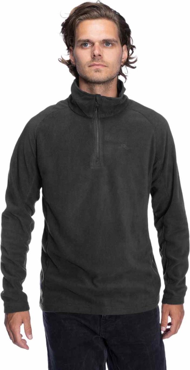 NOMAD® Fleece Vest Heren Ademend en Sneldrogend Fleece Trui Halve Rits Zwart