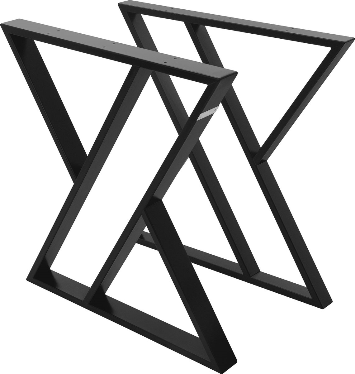 ml-design X-vorm tafelonderstellen 2 stuks tafelpoten 69xH72cm zwart gepoedercoat staal industrieel ontwerp geschikt als onderstel voor eettafel of bureau stevig tafelframe met moderne uitstraling voor doe-het-zelf projecten en meubels op maat