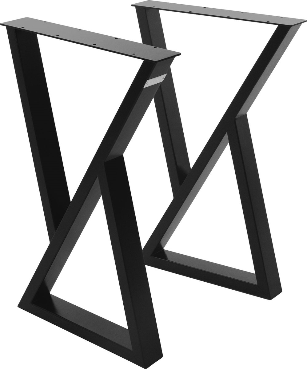 ml-design X-vorm tafelonderstellen 2 stuks tafelpoten 40xH71cm zwart gepoedercoat staal industrieel ontwerp geschikt als onderstel voor eettafel of bureau stevig tafelframe met moderne uitstraling voor doe-het-zelf projecten en meubels op maat