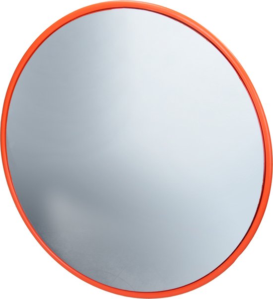 Miroir de circulation rouge, Ø 45 cm, avec support rotatif, en plastique et cadre en polypropylène et acier