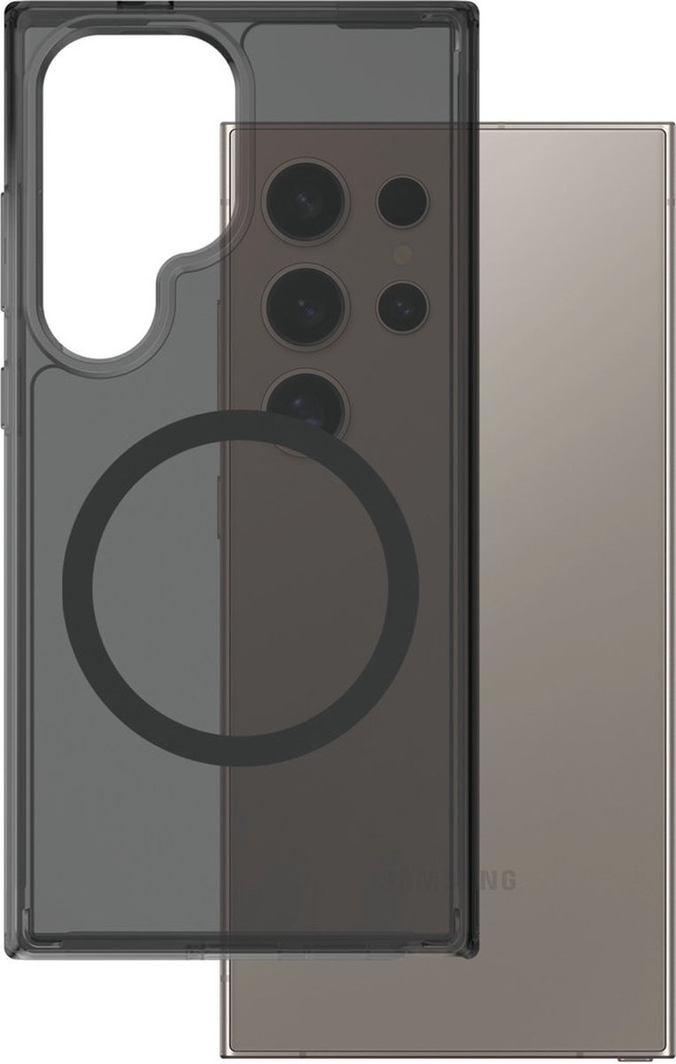 CARE by PanzerGlass Flagship Case Smokey Urban Combat w. - Zwart QI Module Samsung S25 Ultra