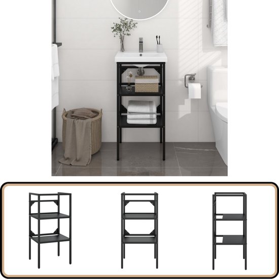 vidaXL Cadre de lavabo 40 x 38 x 83 cm Fer Noir