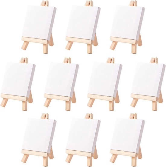 9 stuks mini-schildersezel met houten tafelezel, 10 x 10 cm canvas met 15 x 8 cm mini-schildersezel, kleine tafelezel van hout, statief om te tekenen, tafeldecoratie en knutselen 9 stuks mini-schildersezel met houten tafelezel, 10 x 10 cm canvas met 15 x 8 cm mini-schildersezel, kleine tafelezel van hout, statief om te tekenen, tafeldecoratie en knutselen