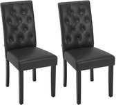 Bol.com Stoel - Eetkamerstoelen - Set van 2 Kunstleer Eetkamerstoelen - Ergonomisch - Massief Houten Poten – Hoge Rugleuning - C... aanbieding