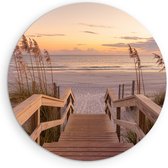 Saammp - Forex Muurcirkel - Pad naar de Zee - Strand - Ø 90 - Wandcirkel - Wanddecoratie Cirkel - muurdecoratie Woonkamer - Slaapkamer decoratie - Rond Schilderij
