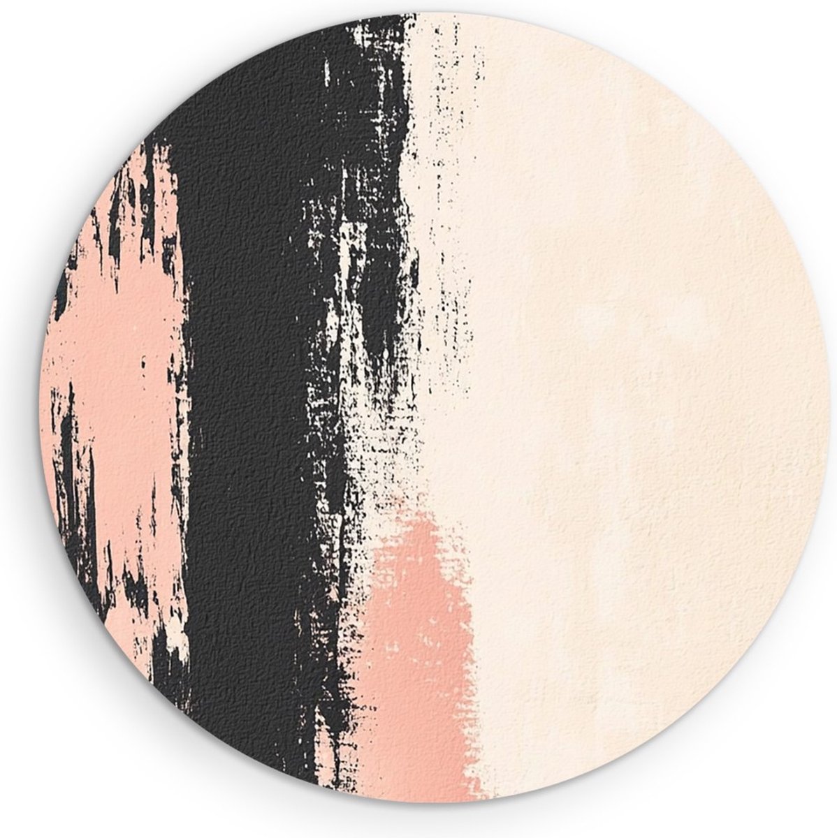 Saammp Forex Muurcirkel - Pastel kleuren - Gestreepd - Abstract kunstwerk - Ø 50 - Wandcirkel - Wanddecoratie Cirkel - Muurdecoratie Woonkamer - Slaapkamer decoratie - Rond Schilderij