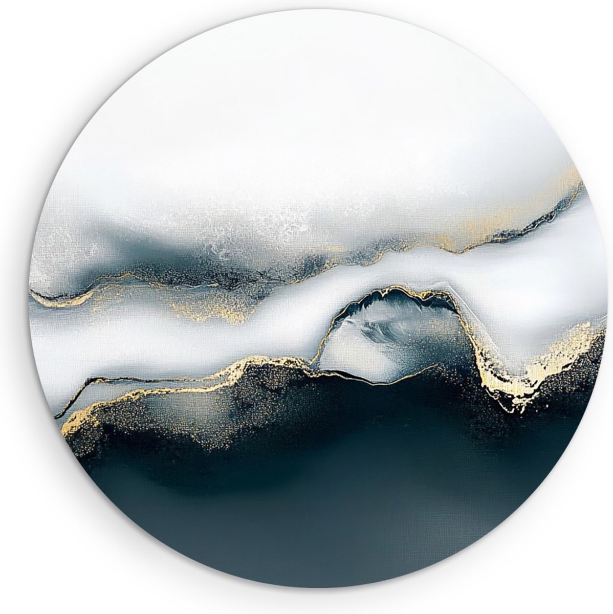 Saammp Forex Muurcirkel - goud minimalistisch patroon - Abstract kunstwerk - Ø 80 - Wandcirkel - Wanddecoratie Cirkel - Muurdecoratie Woonkamer - Slaapkamer decoratie - Rond Schilderij