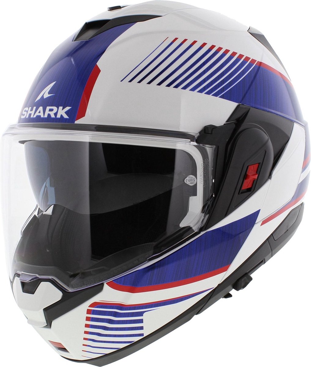 Shark Oxo systeemhelm motorhelm Sikter wit rood blauw - Maat S