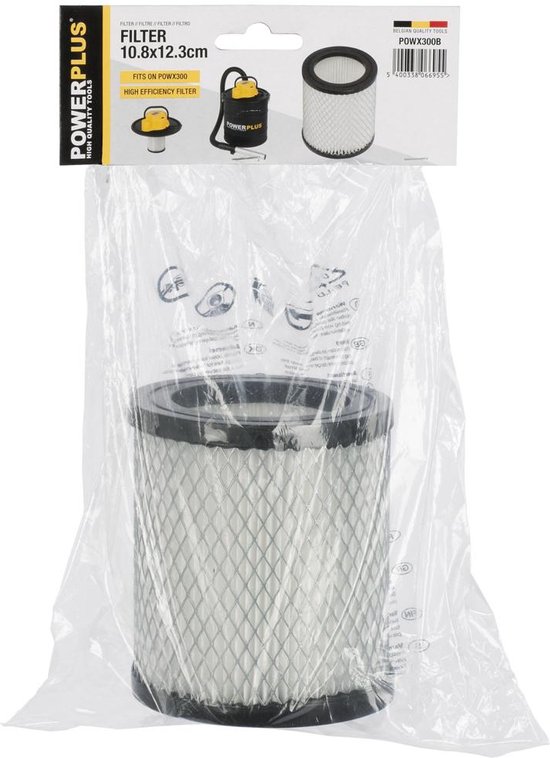 Powerplus filter 10.8x12.3cm voor aszuiger POWX300, efficiënt filter.