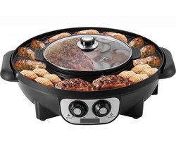 Partypan - Hapjespan - Elektrische Pan - Elektrische Multipan - BBQ - Hotpot Elektrisch - Zwart -…