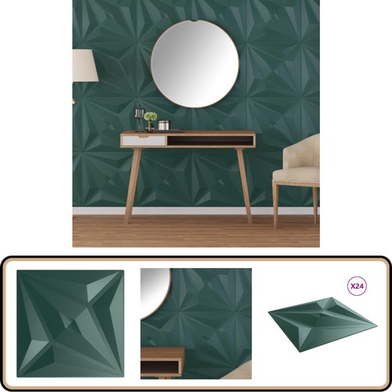 vidaXL Wandpanelen Ster Groen 6m² Set