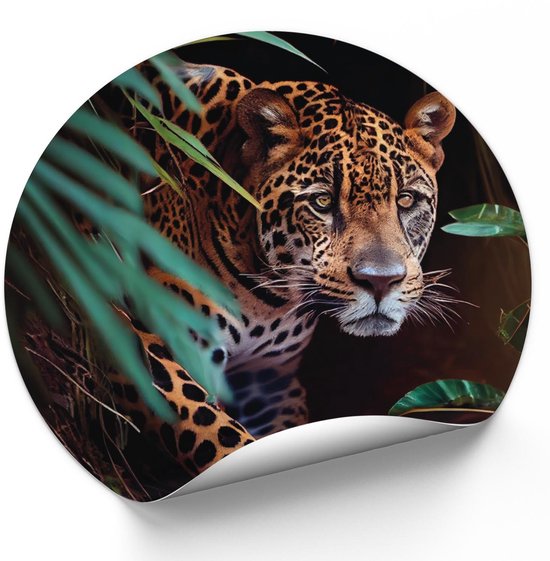 Muurcirkel sluipende tijger - Ø 20 cm - muurcirkel - jungle muurcirkel - dieren muurcirkel