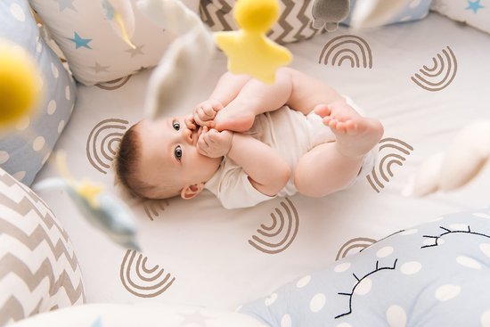 BabyPrem wieg mozes manden hoeslaken verpakking van 2 katoen 77 x 38 cm 2 BLAUW