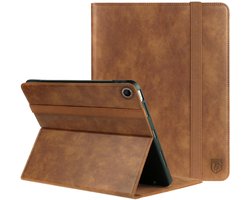 Rosso Element Hoes Geschikt voor Lenovo Tab Plus | Book Case | Volledige bescherming | Elastische band | Sleep/Wake functie | Met Penhouder | Verstelbare standaard | Bruin