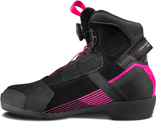 SHIMA EXO Vented Motorschoenen voor dames, zomer, geventileerd, mesh, motorlaarzen met ATOP sluitsysteem, enkelsteun, antislipzool, schakelgreep ( zwart, 41