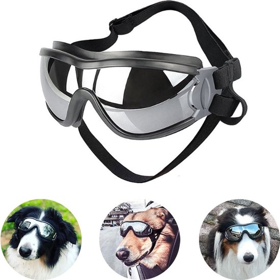 Honden Zonnebril - Hondenbril - Oogbescherming Hond - Uv Werend - Waterdicht - Winddicht - Verstelbare Hoofdband - Geschikt voor middelgrote tot grote honden voor reizen, skiën en beslaan - Cadeaus