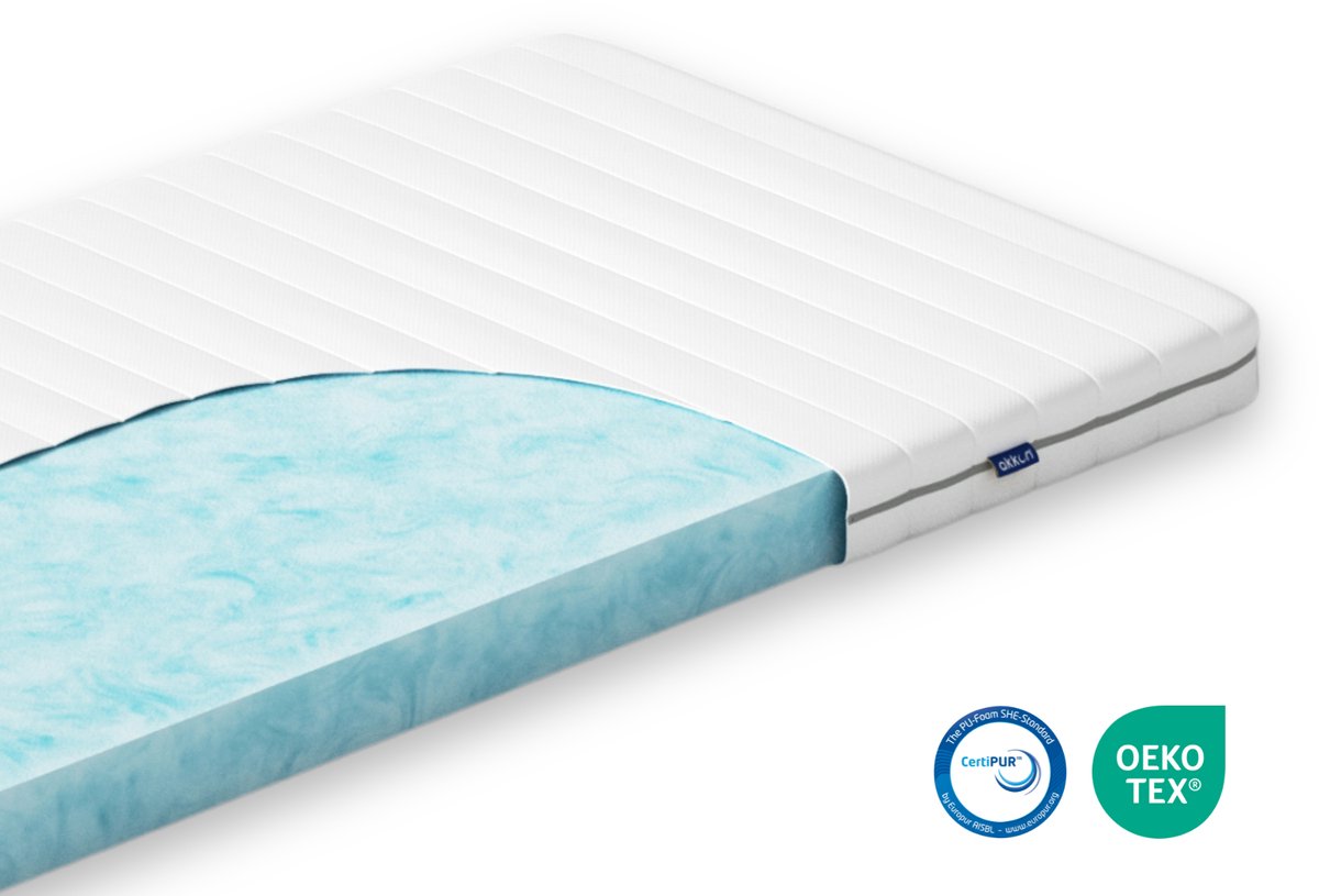 Akkon® Hybrid Topper 140x200 - 7 cm dik | Koudschuim HR45 Topdekmatras - Premium kwaliteit - Topmatras - 30 nachten proefslapen