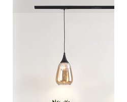 LumenXL 1-fase rail hanglamp Noi - amber glas - druppel
