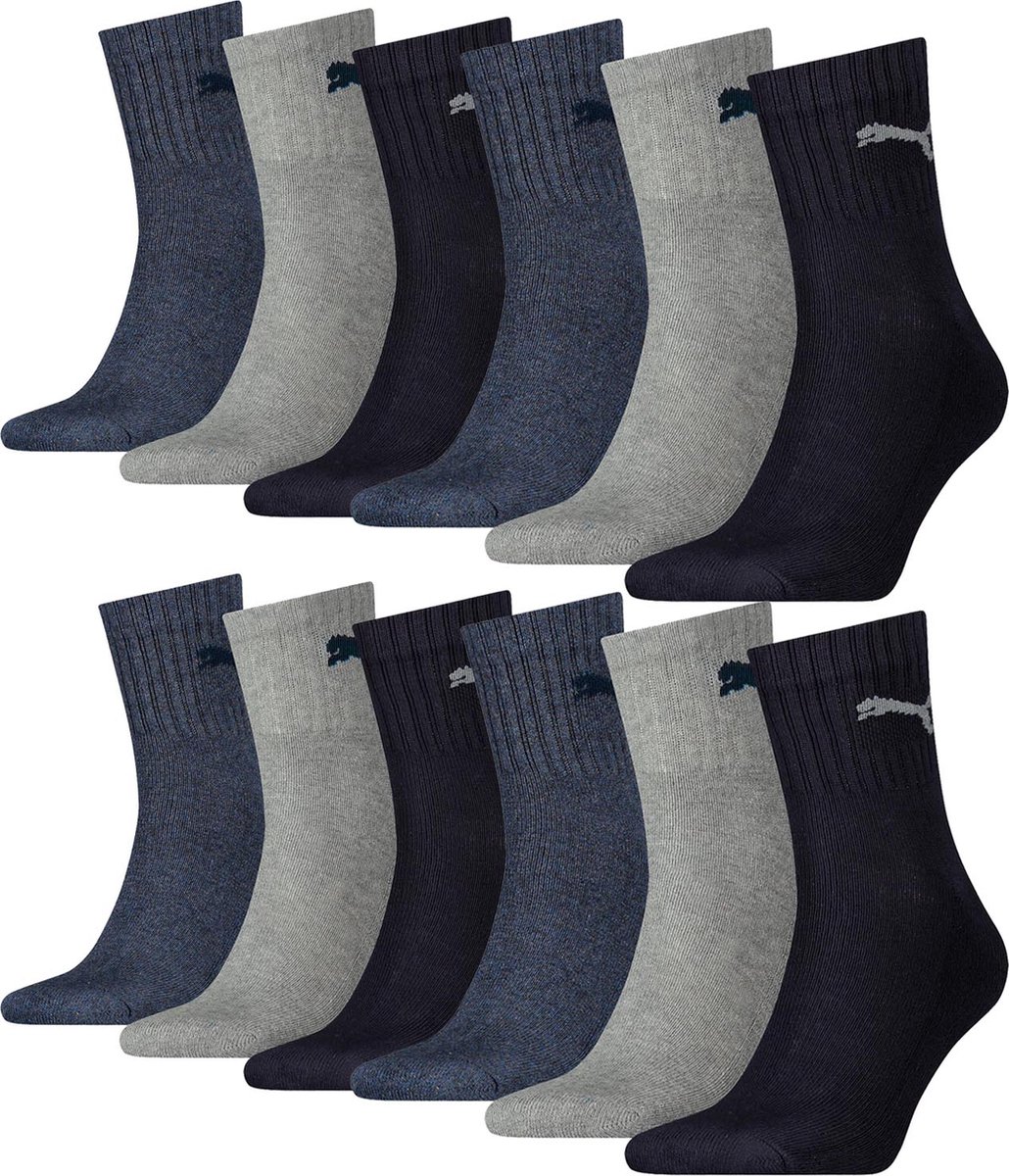SOKKEN 12 paar Puma sokken korte crew sportsokken tennissokken 49 unisex Marineblauw