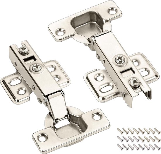 Soft Close Kast Kast Deur Scharnieren 35mm Volledige Overlay 110 Graden, Platen en Schroeven Inbegrepen Slow Shut 2 Pack Dotty Deals