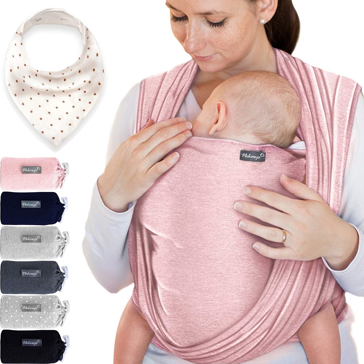 100% Katoenen Baby Wrapdrager - Rose - Babydragers Voor Pasgeborenen En