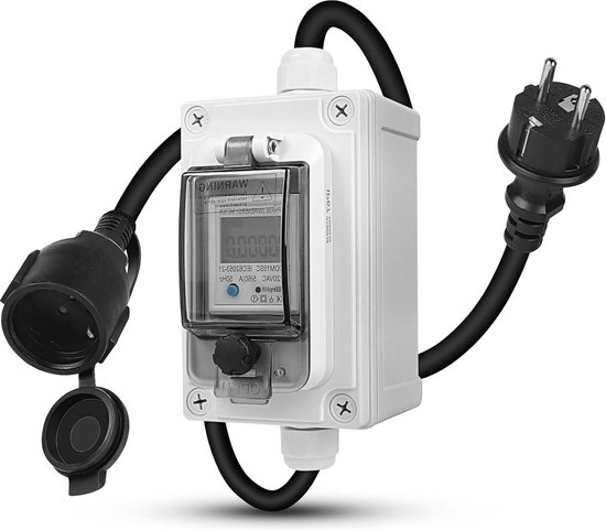NWP 32A 400V CEE adapter - mobiele digitale stroommeter - geijkt - (met reset) IP44-3-fasig