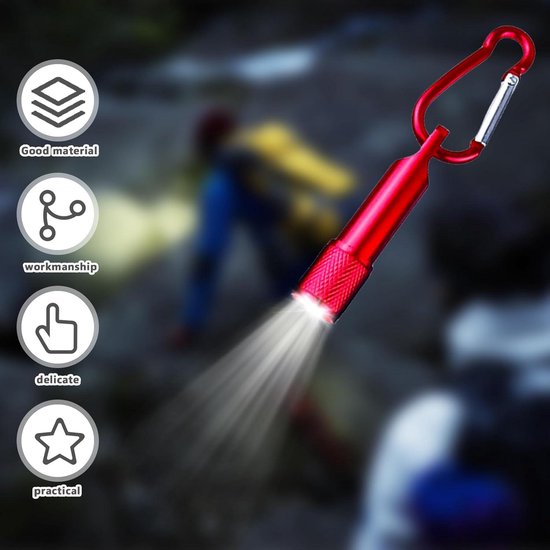 yotutun Mini Led Zaklamp, 12 stuks Sleutelhanger Kleurrijke Draagbare Aluminium Zaklamp Licht Handlamp voor Kinderen Kamperen Wandelen Buiten Noodgevallen