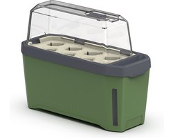 Boîte de culture intelligente avec réservoir d'eau intégré et hotte de culture HARRY HERBS - herbes et germes en culture hydroponique - Vert foncé